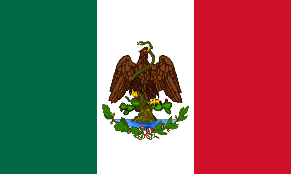 Bandera de Mexico Porfirio Diaz 1880